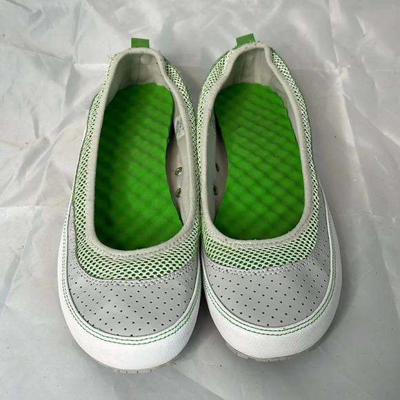 THE NORTH FACE Base Camp Ballet Flats Lime Green Grey White Mesh Perforated 10 - Picture 5 of 14